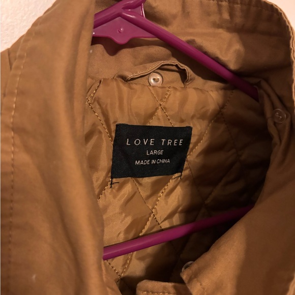 Love Tree Brown Chore Jacket Quilted Interior Khaki Brown - Picture 4 of 5